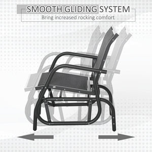 Rocking chair with breathable mesh seat and back, black