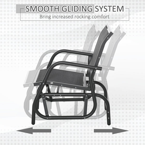 Rocking chair with breathable mesh seat and back, black
