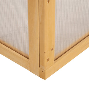 Portable wooden garden greenhouse, cold frame, with hinged lid