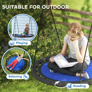 Kids Swing with Adjustable Hanging Ropes, Navy Blue
