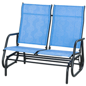 Outdoor 2-Person Rocking Bench, Blue