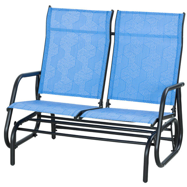 Outdoor 2-Person Rocking Bench, Blue