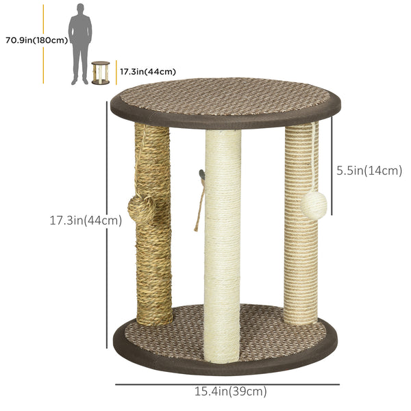 43cm scratching post with hanging toys
