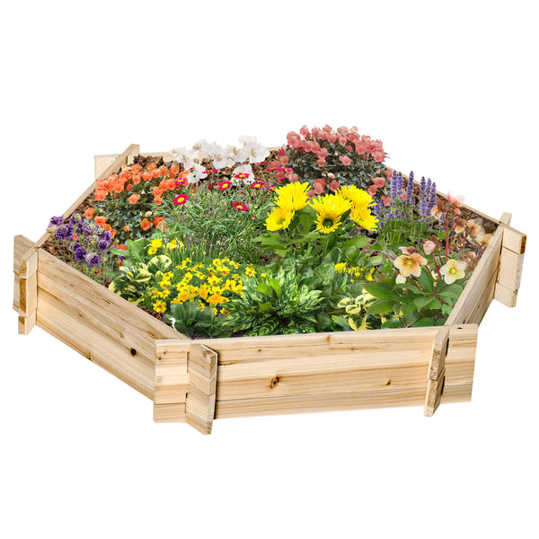 Hexagonal planter without screws, natural color