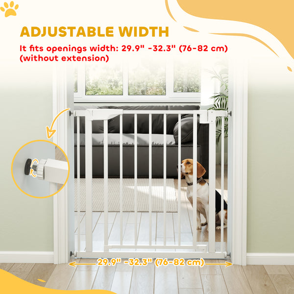 30" to 32" automatic safety gate, white