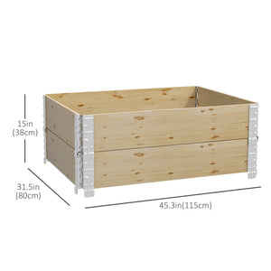 Raised wooden planter with two compartments