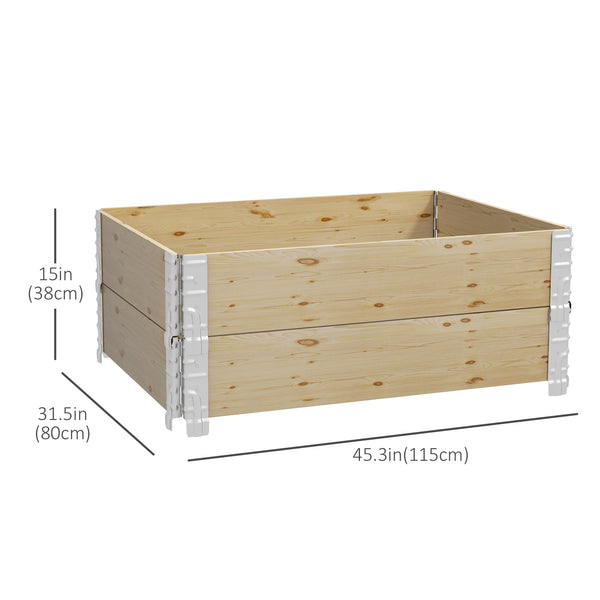 Raised wooden planter with two compartments
