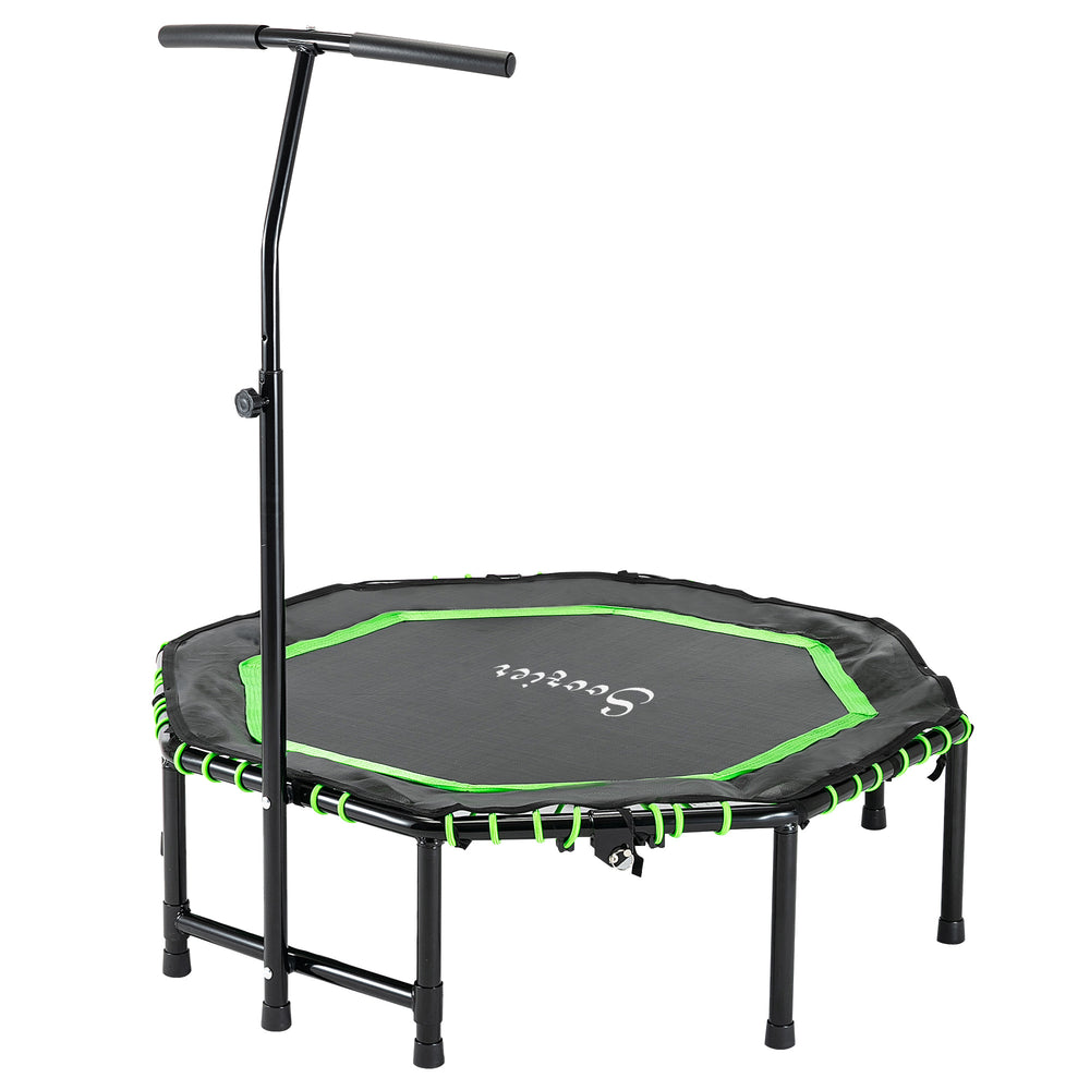 48-inch Mini Trampoline, Foldable, with Adjustable Handlebar, Green