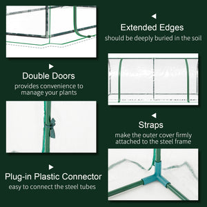 Portable mini greenhouse with zippered doors