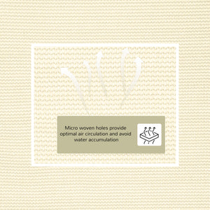 Triangular outdoor parasol in breathable fabric, cream color