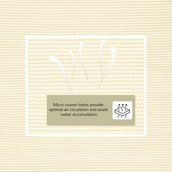 Triangular outdoor parasol in breathable fabric, cream color