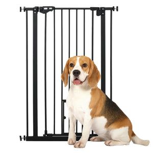 Easy-open black dog safety gate