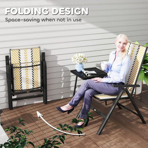 Set of 2 outdoor chairs in woven resin with 5-position adjustable backrest