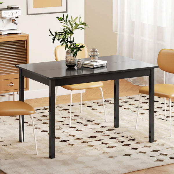 Country-style dining table, pine frame, black