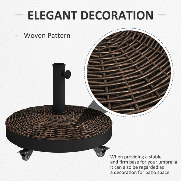 Round parasol base in resin, bronze color 