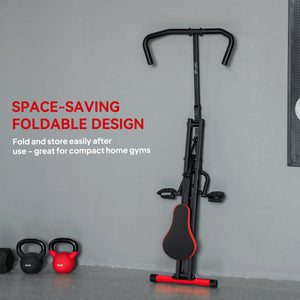 Foldable squat machine for full-body workout with adjustable seat