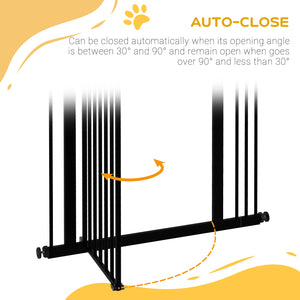 Extra tall dog gate with door, black