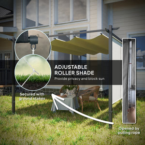 Retractable pergola 10 x 12 with roller blind