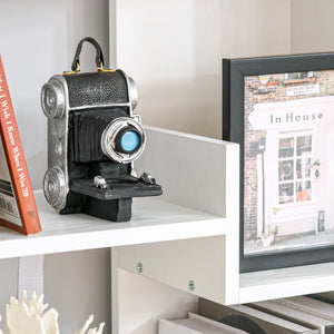 Modern 6-tier tall bookcase, white