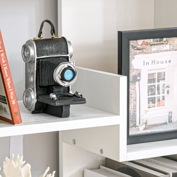 Modern 6-tier tall bookcase, white