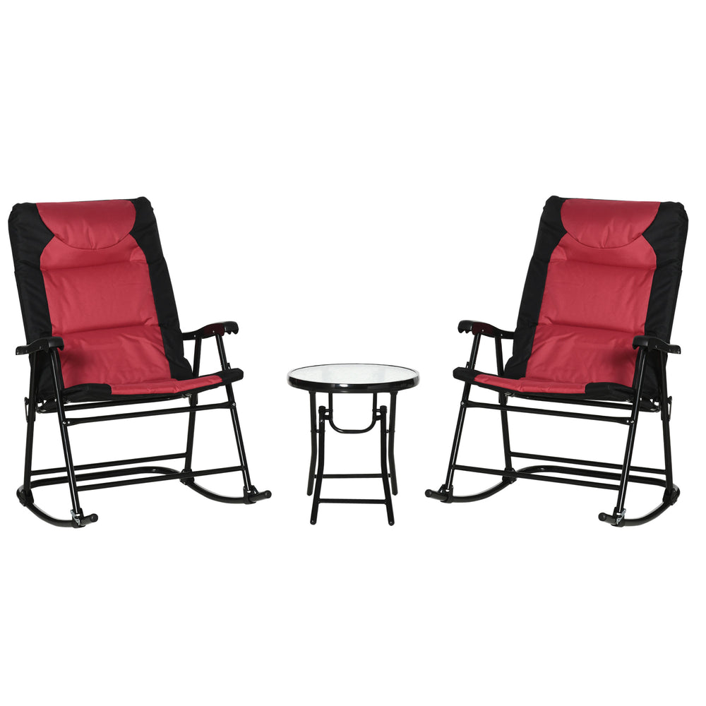 3-piece folding bistro set with rocking chairs