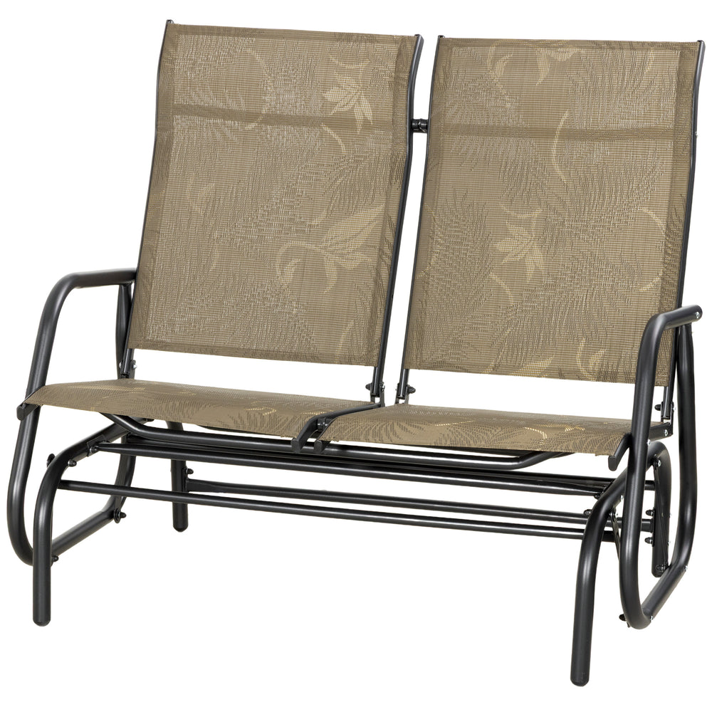 2-person Outdoor Rocking Bench, Brown