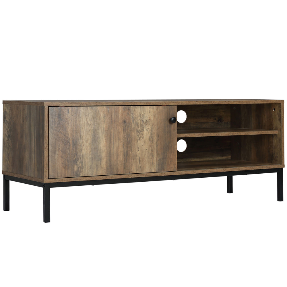 Retro TV cabinet for TVs up to 50 inches with sliding door, coffee