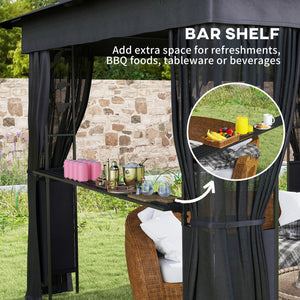 10' x 10' Gazebo with Shelves and Netting, UV30+ for Lawn, Garden and Patio