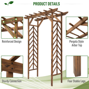 Arched trellis with pergola-style roof