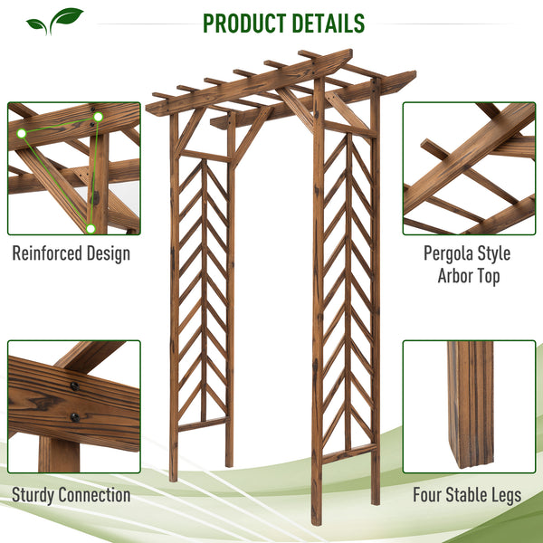 Arched trellis with pergola-style roof
