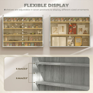 Display case for your collectible figurines with 5 levels, gray