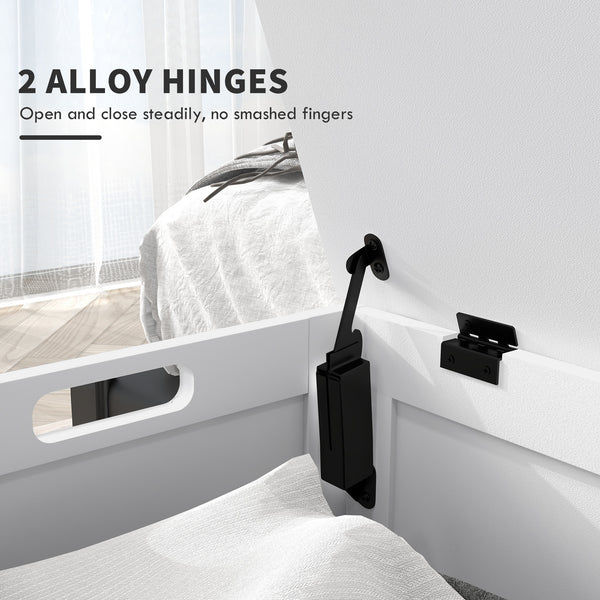 Storage chest with 2 safety hinges, white