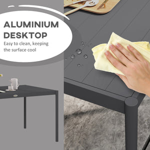 Garden table with aluminum frame, dark grey