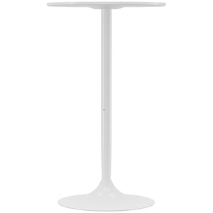 Modern round high bar table with painted top, white