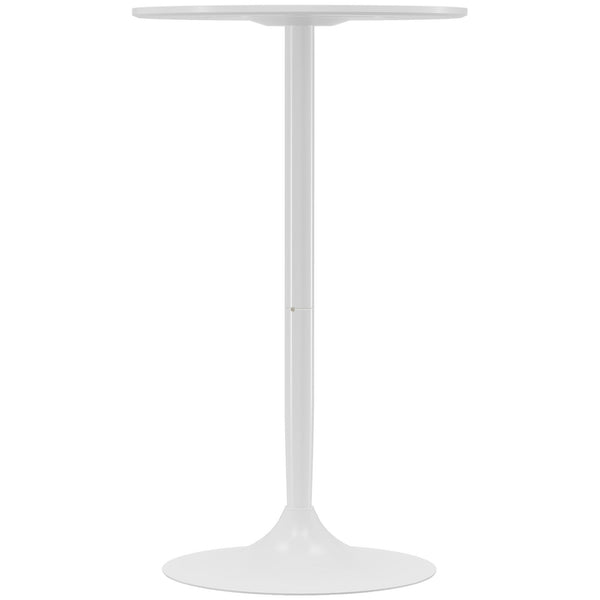 Modern round high bar table with painted top, white