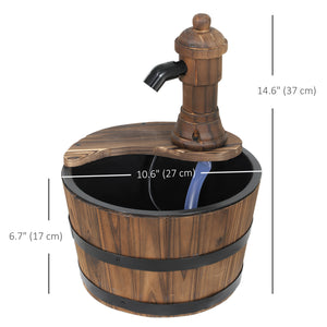 Garden Fountain with Electric Pump for Porch, Patio, Yard, Carbonized