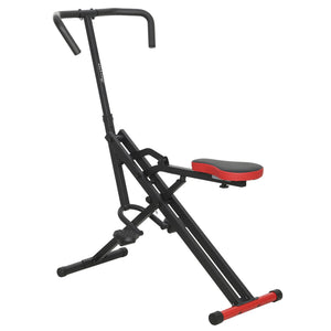 Foldable squat machine for full-body workout with adjustable seat