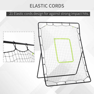 Rebound net with striking zone 