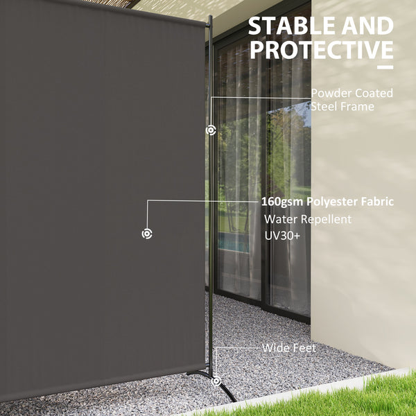 Single-panel room divider, UV30+ protection, dark grey