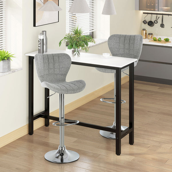 Set of 2 swivel bar stools, grey