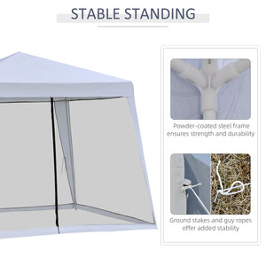 10 x 10 garden tent with mosquito net, grey