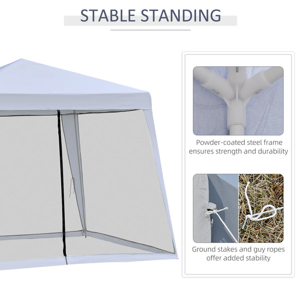 10 x 10 garden tent with mosquito net, grey