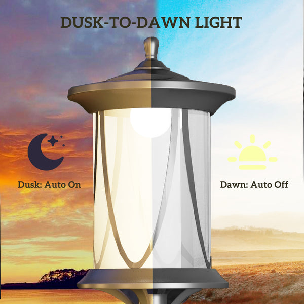 Solar lamp on a pole