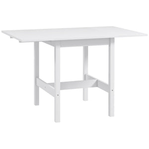 Country-style drop-leaf kitchen table for small spaces, white
