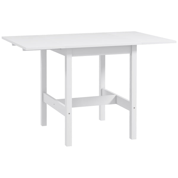 Country-style drop-leaf kitchen table for small spaces, white