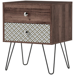 Side table with drawers, brown