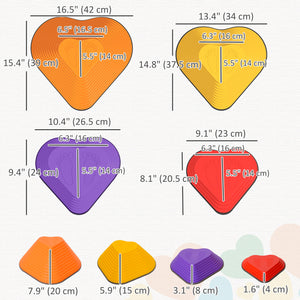 Set of 9 non-slip stacking stones for children, heart-shaped
