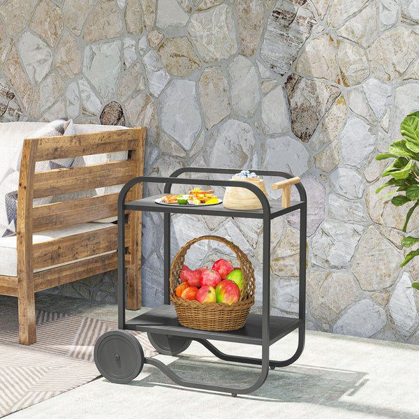 Barbecue cart with storage, black