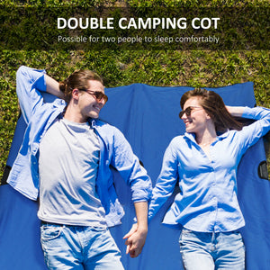 76" Folding Camp Bed with Carry Bag, Blue