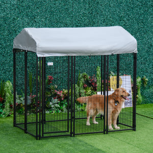 Dog kennel with waterproof and UV-resistant cover